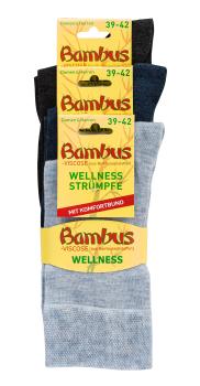 6 Paar TippTexx 24 weiche Bambus Socken in Melange-Farben